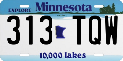 MN license plate 313TQW