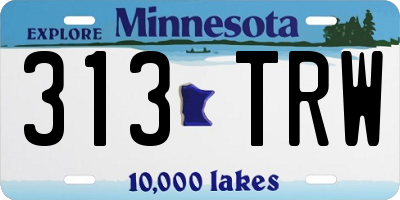 MN license plate 313TRW