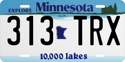 MN license plate 313TRX