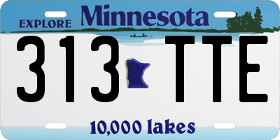 MN license plate 313TTE