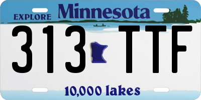 MN license plate 313TTF