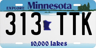 MN license plate 313TTK