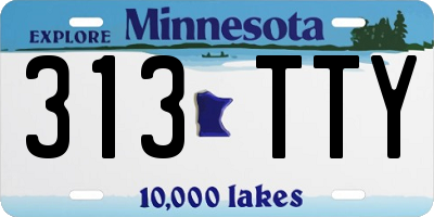 MN license plate 313TTY