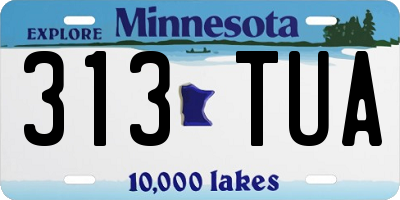 MN license plate 313TUA