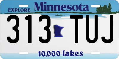 MN license plate 313TUJ