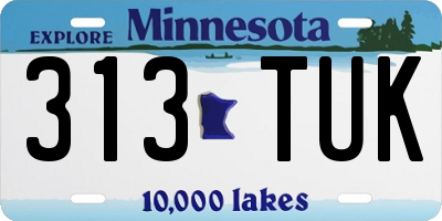 MN license plate 313TUK