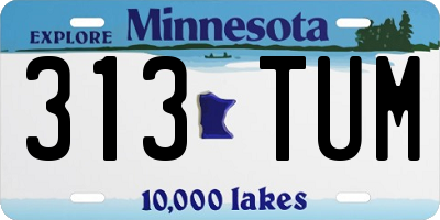 MN license plate 313TUM