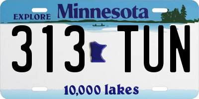 MN license plate 313TUN
