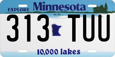 MN license plate 313TUU