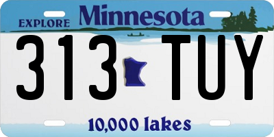 MN license plate 313TUY