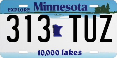 MN license plate 313TUZ