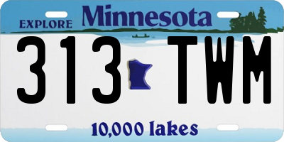 MN license plate 313TWM