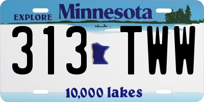 MN license plate 313TWW