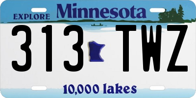MN license plate 313TWZ