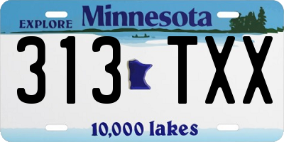 MN license plate 313TXX