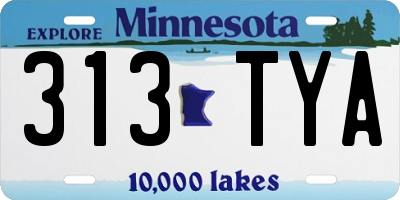 MN license plate 313TYA