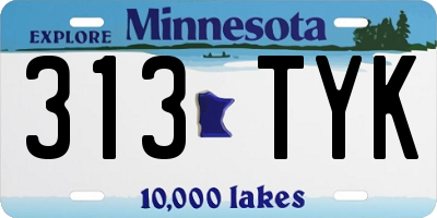 MN license plate 313TYK