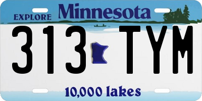 MN license plate 313TYM