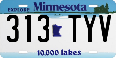 MN license plate 313TYV