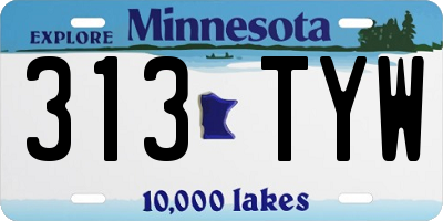 MN license plate 313TYW