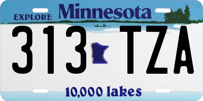 MN license plate 313TZA