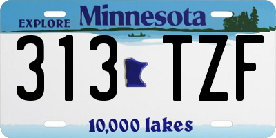 MN license plate 313TZF