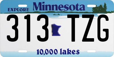 MN license plate 313TZG