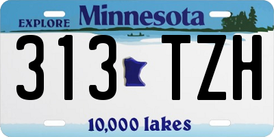 MN license plate 313TZH