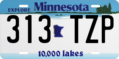 MN license plate 313TZP