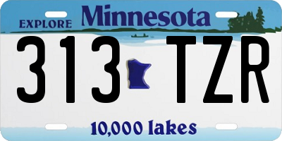 MN license plate 313TZR
