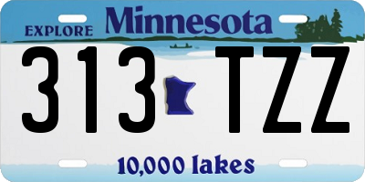 MN license plate 313TZZ