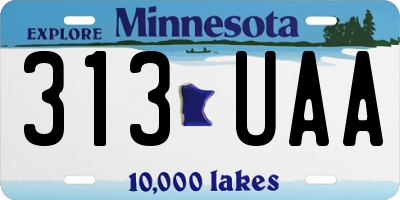 MN license plate 313UAA