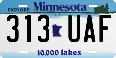 MN license plate 313UAF