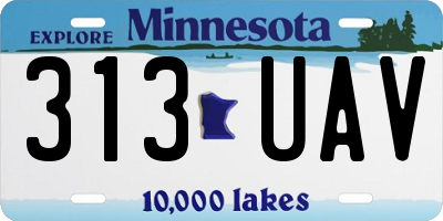 MN license plate 313UAV