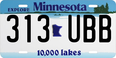 MN license plate 313UBB