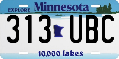 MN license plate 313UBC