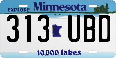 MN license plate 313UBD