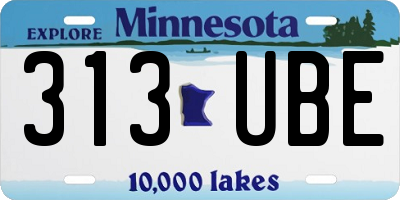 MN license plate 313UBE