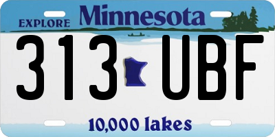 MN license plate 313UBF