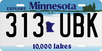 MN license plate 313UBK