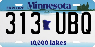 MN license plate 313UBQ