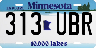 MN license plate 313UBR