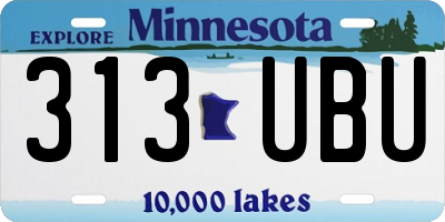 MN license plate 313UBU