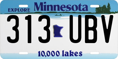MN license plate 313UBV