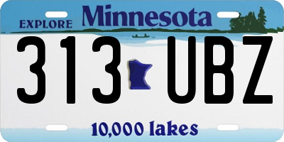 MN license plate 313UBZ