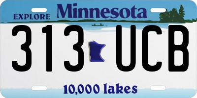MN license plate 313UCB