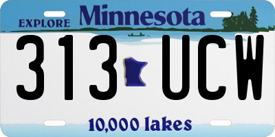 MN license plate 313UCW