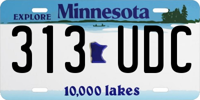 MN license plate 313UDC