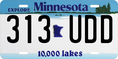 MN license plate 313UDD