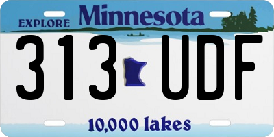 MN license plate 313UDF